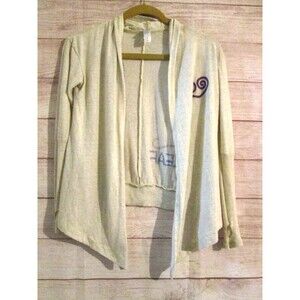 Alternative Earth Open Front Shrug Size Small Long Sleeve Thumb Hole Ivory Cream